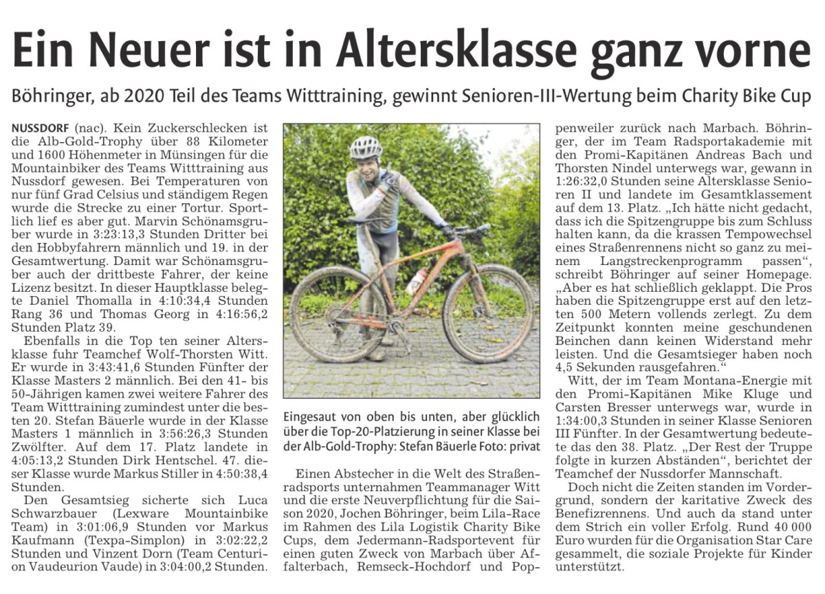 Presse – Vaihinger Kreiszeitung 12.10.2019 – Ein Neuer ist in Altersklasse ganz&nbsp;vorne